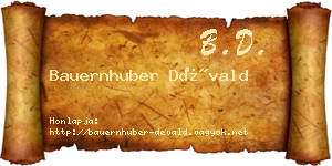 Bauernhuber Dévald névjegykártya